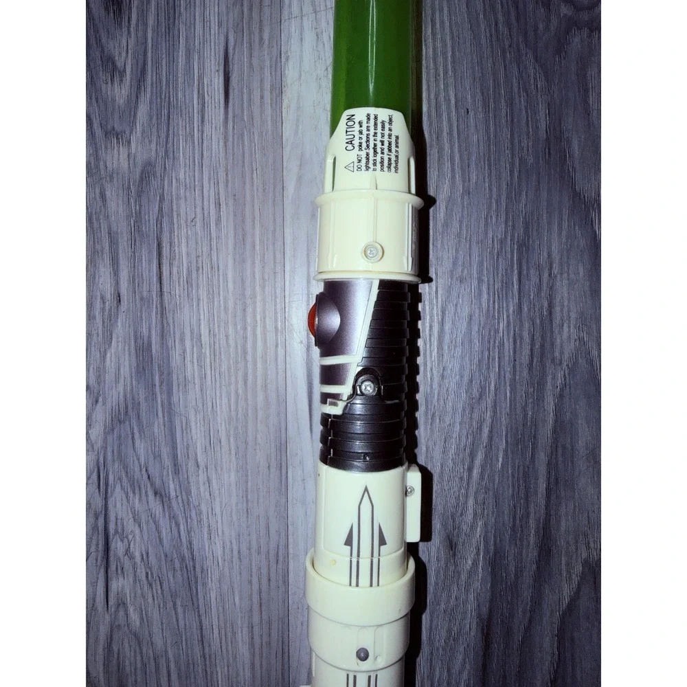 Star Wars Double Bladed Light Saber 2009 Green Blue WORKS LFL Hasbro Sounds/Ligh